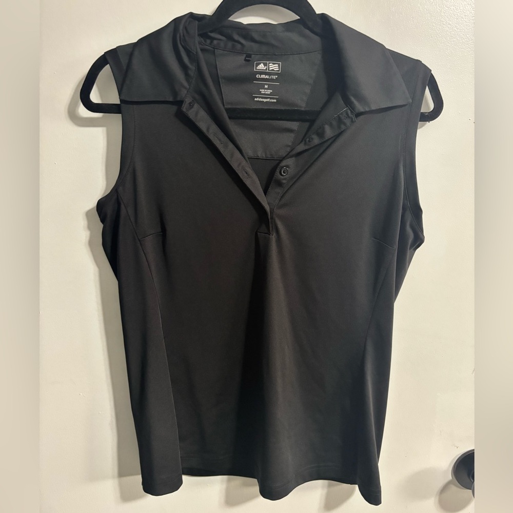 Adidas Women's Black Sleeveless Golf Shirt